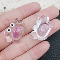 Pendentif crabe en résine avec pierres violettes et paillettes dorées pour bijoux DIY - 20x30mm / Forme de Crabe Violet (19766)