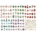 Assorted colorful enamel and gold alloy charms for DIY jewelry and keychain making - Sn1012 - Pink + Green + Red + Blue + Purple + Kc Gold Mixed Colors 150 Pieces - 134g