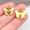 Dijes de mariposa dorados en la punta del dedo para joyería artesanal DIY detallada - Estilo Mariposa Oro Antiguo (20166) / 16.4x16mm