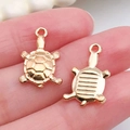 Colgantes de tortuga dorada con textura de caparazón para accesorios de joyería DIY - Tortuga Marina Oro KC (18306)