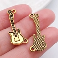 Accesorio para joyería DIY: colgante de aleación con forma de guitarra eléctrica dorada - Guitarra Eléctrica (20876)