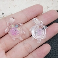 Pendentifs tortue lumineux en résine avec symboles de maths et détails floraux pour DIY - 31x23mm / Forme de Tortue Violette (19768)