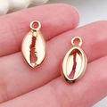 Colgantes de concha en oro rosa para joyería DIY con detalles de texturas realistas - Concha de Océano de Oro KC (18311)