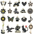 Set van 20 diverse KC-goudlegering emaille bedeltjes inclusief vlinders voor DIY-sieraden - Gemengde Emaille Zwarte Stijl (SN1637)