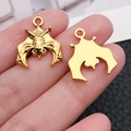 Colgantes de murciélago dorados para joyería DIY con texturas finas y aro de enganche - Estilo de Murciélago (20098) / 1 Pieza (17x19.5mm) / Oro antiguo