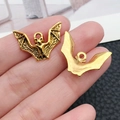 Colgantes de murciélago dorados para joyería DIY, estilo vintage con vista frontal - Estilo de Murciélago (20099) / 1 Pieza/Paquete (23x17mm) / Oro antiguo