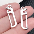 Colgantes de aleación de plata con forma de sierra para joyería y llaveros caseros - Sierra de Plata Antigua (8525)