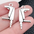 Colgantes de pistola térmica de aleación plata antigua para accesorios joyería DIY - Taladro de Impacto de Plata Antigua (8526)