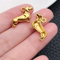 Goldene Dackel-Anhänger aus Legierung für DIY-Schmuck, Vorder- und Rückseite - Antikgold Kurzbeiniger Hund (20553)