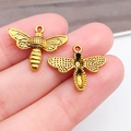 Colgantes de abeja dorados estilo vintage en aleación para creación de joyas DIY - Estilo Abeja Oro Antiguo (20178) / 19x16mm