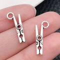 Mini colgantes de pinzas de ropa en plata vintage para joyería DIY y llaveros creativos - Clip de Plata Antigua (11319)