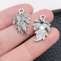 Antiek zilveren bladhangers van legering voor DIY-sieraden en maatreferentie - Antiek Zilver Blad (3498)