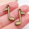 Colgante de nota musical vintage de aleación de bronce para joyería y pulseras - Corchea (10890)