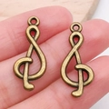 Colgantes de clave de sol en bronce vintage de aleación para joyería DIY y accesorios - Clave de Sol (10891)