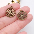 Set de dijes de tela de araña en bronce antiguo para joyería DIY y Halloween - Telaraña de Halloween (20110) / 1 Pieza (14x17mm) / Bronce Antiguo