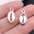 Colgantes de concha de cauri en aleación plateada para pulseras y collares de bricolaje - Concha Océano Plata Brillante (20695)