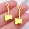 Colgantes de metal dorado en forma de hacha para crear joyas y collares DIY - Hacha de Herramienta Oro Antiguo (20388)