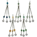 Five-piece bohemian silver alloy tassel pendants with colorful semi-precious stone beads - Ethnic Style Tassel Random 4 Styles (SN1036)