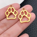 Polierte goldene Tierpfoten-Anhänger für DIY-Armbänder und Schmuckherstellung - Antikgold Pfote (20602)