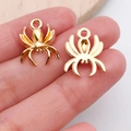 Colgantes de araña dorados de aleación para joyería DIY con diseño hueco elegante - Araña de Halloween (18325) / 1 Pieza (13x17mm) / Oro KC