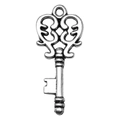 Colgante de llave vintage en aleación de plata para creación de joyas y bricolaje - Llave Plata Antigua (6699)
