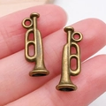 Colgante de trompeta de bronce retro de aleación para creación de joyas DIY - Trompeta (20902)