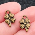 Paar vintage klavertje vier hangers van antiek brons voor DIY sieraden maken - Antique Bronze Four-leaf Clover (13x8mm)