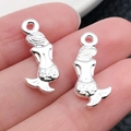Set de dos colgantes de sirena plateados de aleación para creación de joyas DIY - Sirena Vista de Espalda Plata Brillante (20702)
