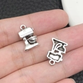 Silver mixer shape alloy charm for DIY jewelry with realistic metallic finish on finger - Antique Silver Mixer (21180)