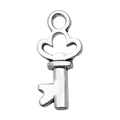 Colgante llave trébol plateado vintage para joyería artesanal y accesorios de bricolaje - Llave Plata Antigua (6883)