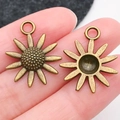 Antiek bronzen zonnebloem hanger van legering voor DIY sieraden maken hobby - Antique Bronze Sunflower (23x18mm)
