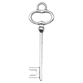 Colgante de llave vintage de aleación de plata con asa doble para joyería DIY - Llave Plata Antigua (8464)