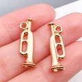 Exquisitos colgantes de trompeta chapados en oro para pulseras DIY con acabado pulido - Trompeta (18335)