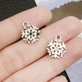 Mischung aus 20 Weihnachts-Schneeflocken-Anhängern mit bunten Kristallen für DIY-Schmuck - Emaille Weiß K Strass Weihnachten Schneeflocke / 16x14mm