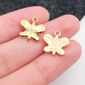 Colgantes de mariposa dorados de aleación con grabado Created for you para DIY - Estilo Mariposa Grabado Oro KC (17705) / 8x8mm