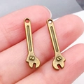 Colgantes de llave inglesa en bronce con grabado del número 8 para collares DIY - Llave de Bronce Antiguo (17384)