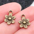 Vintage bronzen zonnebloem bedels hangers voor DIY sieraden maken en sleutelhangers - Antique Bronze Flower (12x9mm)