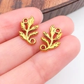 Gouden holle bladhangers van legering met fijne textuur voor DIY-sieraden maken - Antiek Goud Blad (19874)