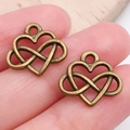 Vintage bronzen hart oneindigheid hangers voor DIY sieraden en kettingen - Antiek Brons Hart (19941)