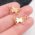 Colgante de mariposa dorada para creación de joyas DIY y accesorios artesanales - Estilo Mariposa Oro KC (20139) / 18x10mm