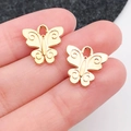 Colgante de mariposa dorada en aleación con textura de remolino para creación de joyas - Estilo Mariposa Oro KC (20140) / 13x13mm