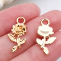 Gouden legering roos hangers voor DIY kettingen en accessoires voor het maken - KC Gold Rose (21x10mm)