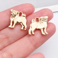 Goldener Mops-Anhänger für DIY-Schmuck, Vintage-Legierung Tieranhänger für Halsketten - KC-Gold Mops (20522)