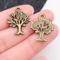 Vintage bronzen levensboom bedeltjes voor DIY sieraden maken en sleutelhangers - Antiek Brons Levensboom (377)