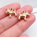 Goldener schottischer Terrier Hunde-Anhänger aus Metall für DIY-Schmuckherstellung - KC Gold Linierter Welpe (20523)