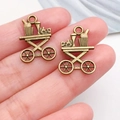 Antiek bronzen wijnwagen hanger van legering voor vintage DIY sieraden maken - Wijnwagen (20775)