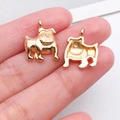 Bulldogge Anhänger aus goldener Legierung für DIY-Schmuck Armbänder und Ketten - KC-Gold Mops (20526)