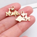 Goldene I Love My Dog Herz-Anhänger aus Legierung für DIY Armbänder und Ketten - KC Gold IMY Dog (20527)