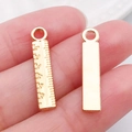 Colgante de regla de metal dorado para joyas DIY con marcas de escala grabadas 1-6 - Regla de Oro KC (20259)