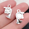 Colgante de instrumento musical trompa plateado vintage para pulseras de DIY - Trompa (20920)